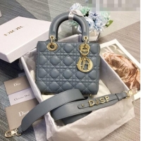 Super Quality Dior Small Lady Dior My ABCDior Bag in Cannage Lambskin CD6901 Haze Blue 2023