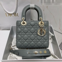 Well Crafted Dior Small Lady Dior My ABCDior Bag in Cannage Lambskin CD6901 Stone Grey/Light Gold 2023