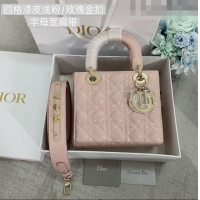 Well Crafted Dior Small Lady Dior My ABCDior Bag in Patent Leather CD6902 Light Pink 2023