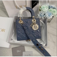 Pretty Style Dior Small Lady Dior My ABCDior Bag in Patent Leather CD6902 Denim Blue 2023