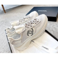 Grade Quality Chanel Suede & Fabric Sneakers 719104 White