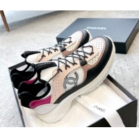 Top Grade Chanel Suede & Fabric Sneakers 719104 Nude