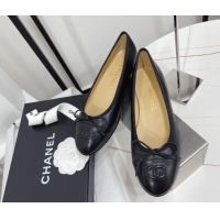 Best Price Chanel Classic Calfskin Flat Ballerinas Black 724016