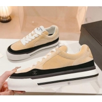 Good Product Chanel Velvet & Suede Platform Sneakers Apricot 802022