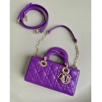 Pretty Style DIOR SMALL LADY D-JOY BAG Cannage Lambskin M0613ON Purple