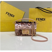 Buy Inexpensive Fendi Baguette Mini Bag in Sequins 8601S Nude 2023