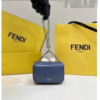 Top Design Fendi First Sight Nano Bag Charm in Glossy Leather 8609S Blue 2023