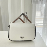 Well Crafted Fendi First Sight Nano Bag Charm in Glossy Leather 8609S White 2023