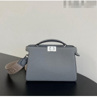 Good Taste Fendi Peekaboo ISeeU XCross Bag in Grained Leather F6120 Grey 2023