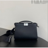 Super Quality Fendi Peekaboo ISeeU XCross Bag in Grained Leather F6120 Black 2023