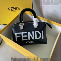 New Fashion Fendi By The Way Leather Mini Boston Bag F0072 Black/White 2023