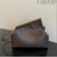 Reasonable Price Fendi First Medium Leather Bag 128L Coffee Brown 2023