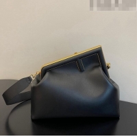 Traditional Discount Fendi First Medium Leather Bag 128L Black 2023