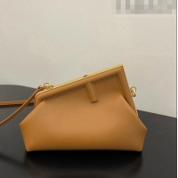 Spot Bulk Fendi First Small Leather Bag 128M Tan Brown 2023