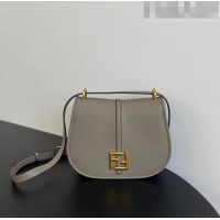 Top Quality Fendi C' mon Medium Satchel Bag in Smooth and Full-grain Leather F1035 Grey 2023