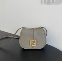 Luxury Cheap Fendi C' mon Small Satchel Bag in Smooth and Full-grain Leather F1036 Grey 2023