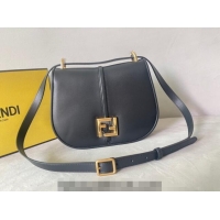 Famous Brand Fendi C' mon Medium Satchel Bag in Smooth and Full-grain Leather F1035 Black 2023