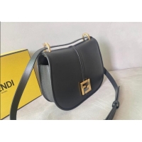 Famous Brand Fendi C' mon Medium Satchel Bag in Smooth and Full-grain Leather F1035 Black 2023