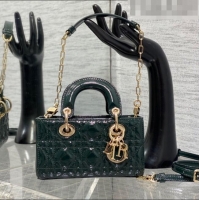 Well Crafted Dior Lady D-Joy Micro Bag in Patent Leather CD1406 Green 2023