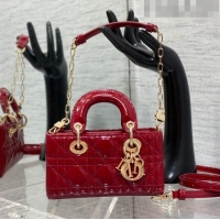 Good Looking Dior Lady D-Joy Micro Bag in Patent Leather CD1406 Red 2023