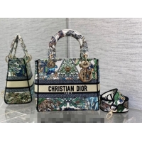 Pretty Style Dior Medium Lady D-Lite Bag in Étoile de Voyage Embroidery CD6085 White Multicolor 2023