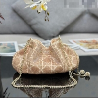 Luxury Cheap Dior Dream Bucket bag in Cannage Cotton with Bead Embroidery CD6103 Gold 2023