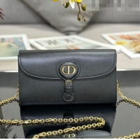 Popular Style Dior Bobby East-West Pouch with Chain in Smooth Calfskin CD6106 Black 2023