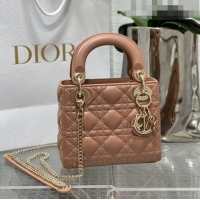 Affordable Price Dior Mini Lady Dior Bag in Cannage Lambskin CD2616 Nude Pink 2023