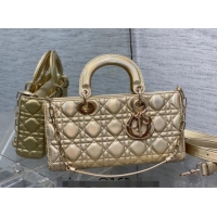 Popular Style Dior Medium Lady D-Joy Bag in Iridescent Cannage Leather CD7093 Gold 2023