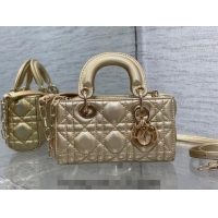 Popular Style Dior Small Lady D-Joy Bag in Iridescent Cannage Leather CD7096 Gold 2023