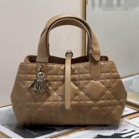 Cheapest Dior Small Toujours Tote bag in Macrocannage Calfskin F1027 Brown 2023