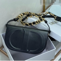 Famous Brand Dior CD Signature bag with Chain Strap in CD-Embossed Box Calfskin CD4036 Black 2023