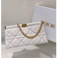 Top Quality DIOR CARO COLLE NOIRE CLUTCH WITH CHAIN Latte Cannage Lambskin S5166UDBB