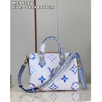 Inexpensive Louis Vuitton Monogram Canvas Speedy Bandouliere 25 M23073 BLUE