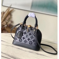 Famous Brand Louis Vuitton Monogram Empreinte Alma BB Tote Bag M22878 black