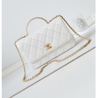 Promotional Chanel SMALL FLAP BAG WITH TOP HANDLE AS4232 white