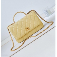 Buy Discount Chanel SMALL FLAP BAG WITH TOP HANDLE AS4232 Yellow