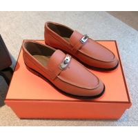 Durable Hermes Destin loafers in Grained Leather Brown 530060