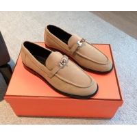 Best Price Hermes Destin loafers in Brown Suede 530065