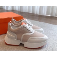 Good Quality Hermes Giga sneakers in mesh pique and calfskin Beige 530067