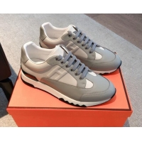 Popular Style Hermes Trail sneakers in calfskin leather White/Grey 0530082