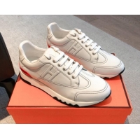 Charming Hermes Trail sneakers in calfskin leather white/stitching 530084