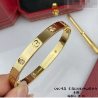 New Grade Cartier Love Bracelet with 4 Crystal C101803 Yellow Gold