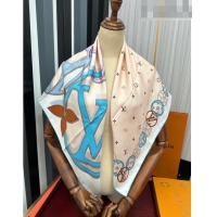 Cheapest Louis Vuitton Silk Sqaure Scarf 90x90cm 070502 White 2023