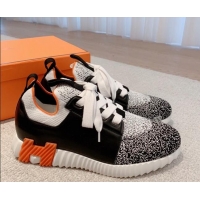 Good Product Hermes Depart sneakers in gradient knit and calfskin black 30531006