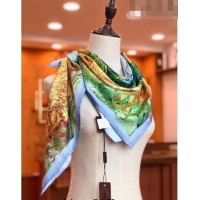 Popular Grade Louis Vuitton Painting Silk Sqaure Scarf 90x90cm 2023 0803