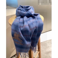 Low Price Burberry Cashmere Scarf 32x192cm 0513 Blue 2023