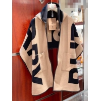 Top Quality Burberry Logo Wool Cotton Jacquard Hooded Cape B8807 2023