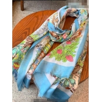 Super Quality Gucci Tiger Cashmere Long Scarf 100x200cm 8032 Light Blue 2023