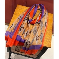 Good Looking Gucci Cashmere Long Scarf 110x200cm G71819 Red/Orange 2023